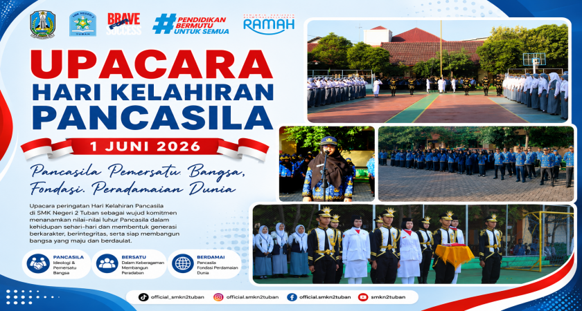 Upacara Hari Lahir Pancasila di SMKN 2 Tuban Berlangsung Khidmat dan Penuh Semangat Kebangsaan